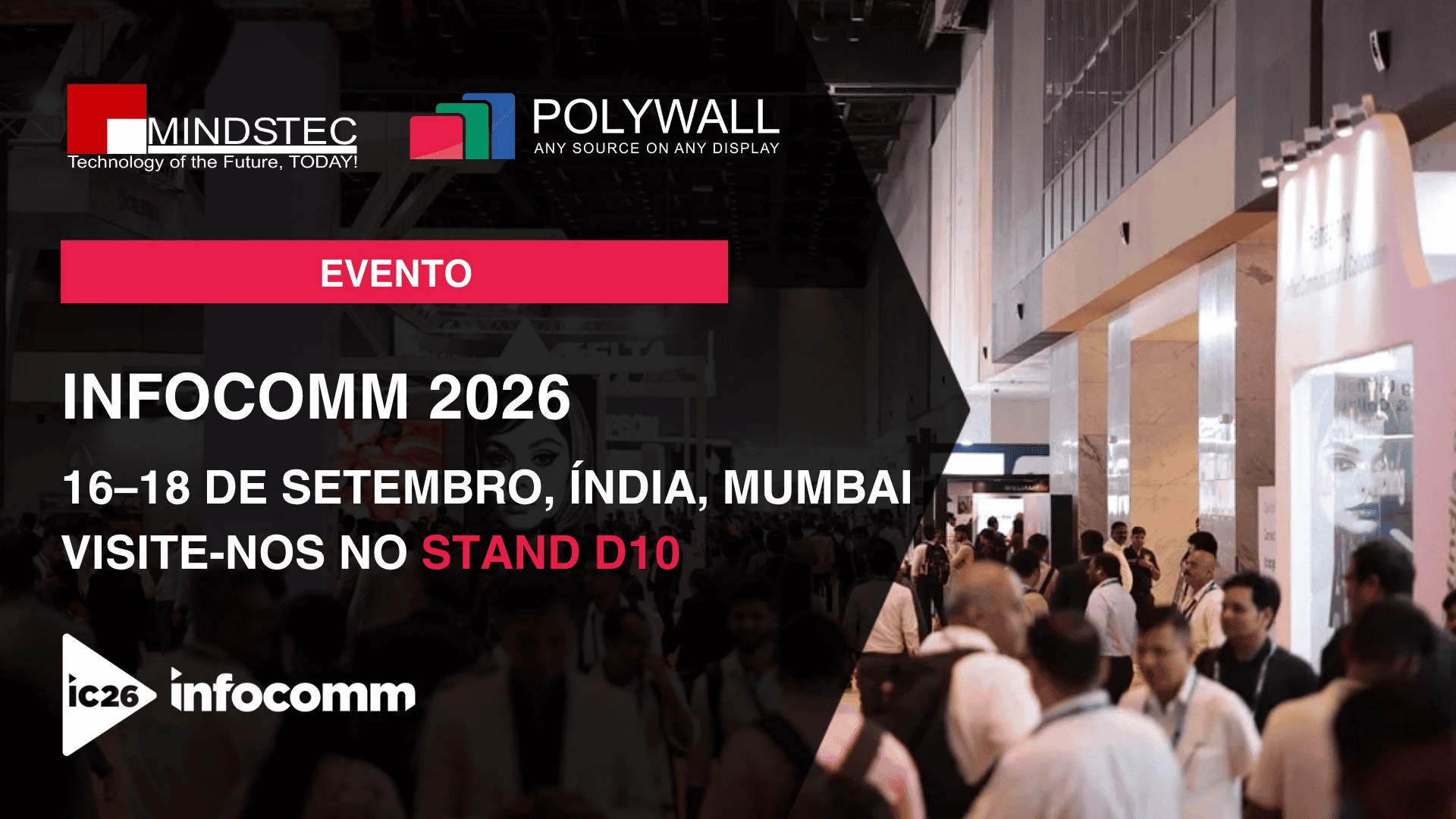 [16–18 Setembro de 2026] Evento: Conheça a Polywall na InfoComm India – Mumbai